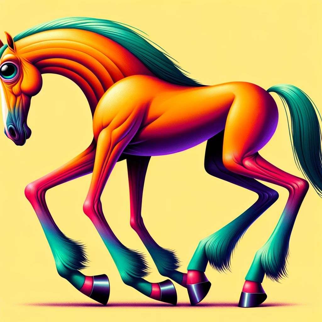 a horse, digital art, caricature